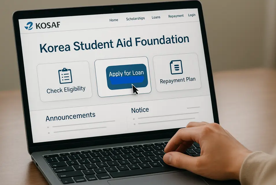 학자금 대출을 고민하는 대학생