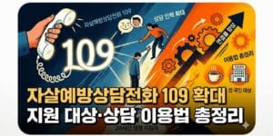 자살예방상담전화 109 확대, 지원 대상·상담 이용법 총정리