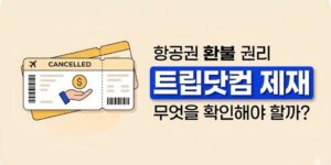 트립닷컴 전자상거래법 제재, 항공권 환불 권리와 확인사항 정리