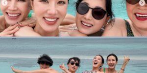 엄정화 붕어빵 가족 여행 근황, 입매까지 똑닮은 어머니와 자매들 공개