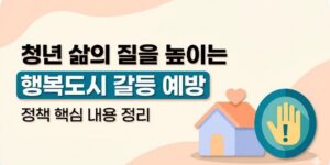행복도시 갈등 예방 정책, 청년지원 관점 핵심 내용 정리